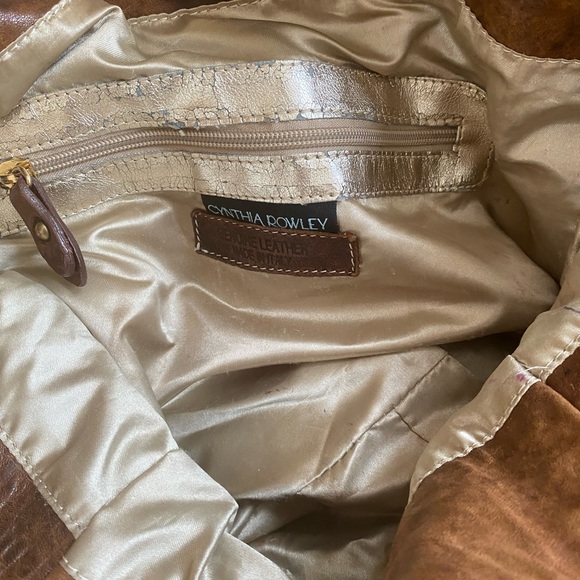 Cynthia Rowley denim color with brown trim handbag - Picture 5 of 5